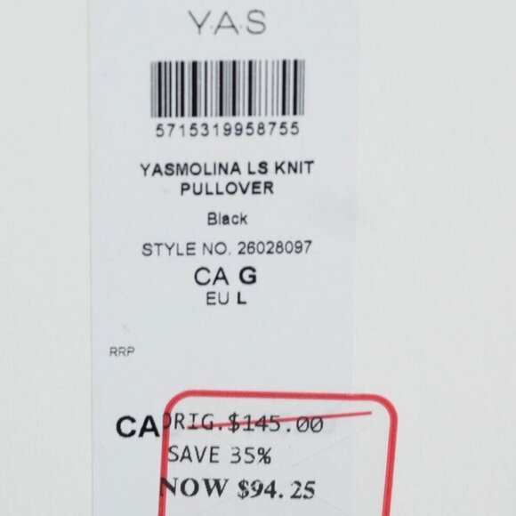 YAS  YASMOLINA KNITTED PULLOVER Black | Large | NWT - Picture 4 of 9